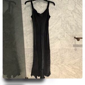 J. Crew Black Slip Maxi Dress with Thin Straps